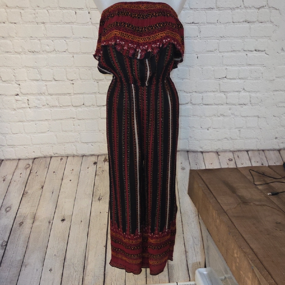 Free People Vibrant Knit Dress with Orange and Red Accents